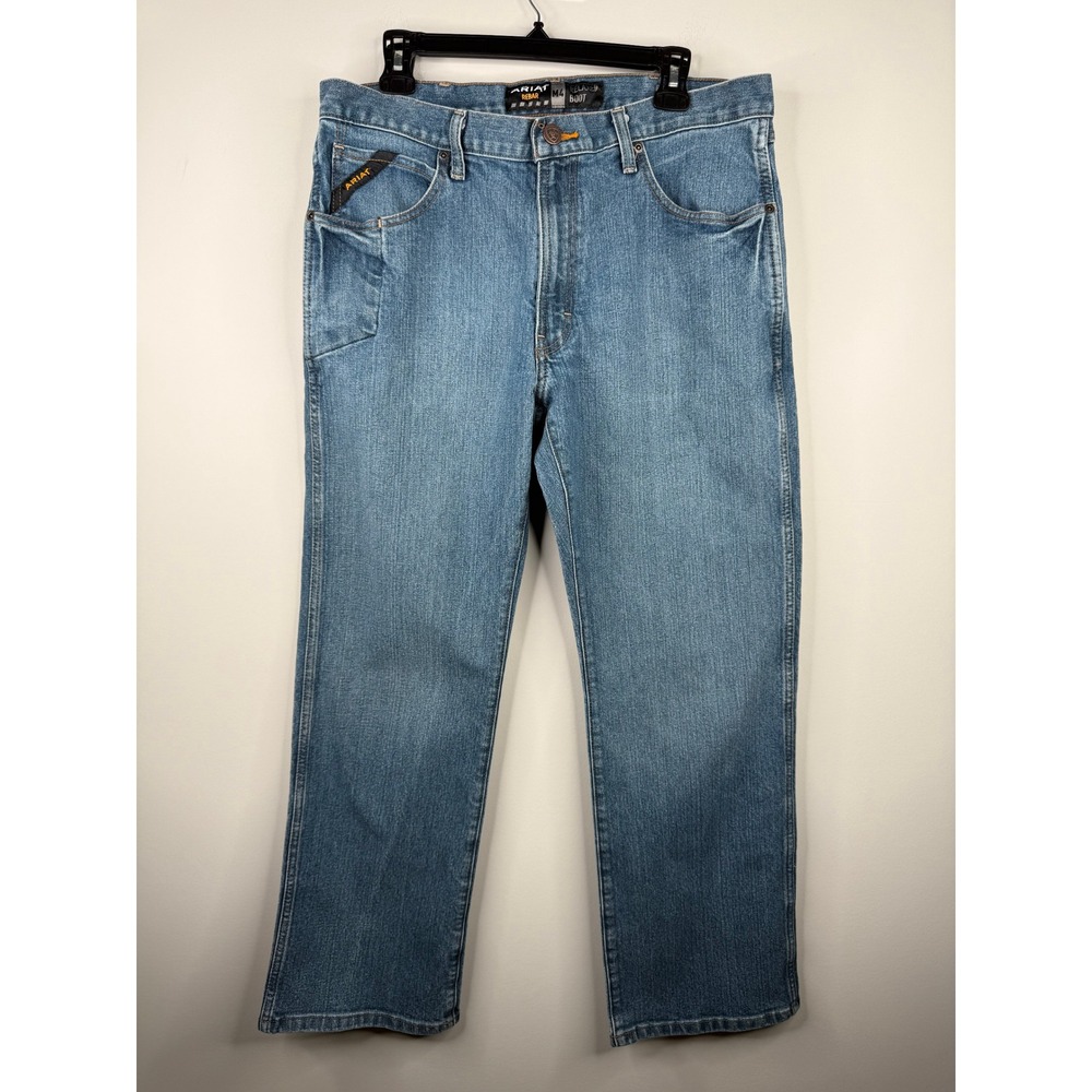 Ariat Rebar M4 Relaxed Boot Cut Jeans Mens 34x30 Medium Wash Denim Work Pants